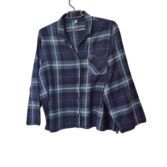 Old Navy Womens Matching Flannel‎ Pajama Set Blue & Green Tartan Plaid Size XXL - Picture 5 of 10